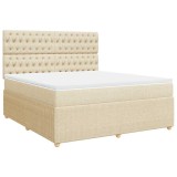 Cumpara ieftin Pat continental cu saltea, crem, 180x200 cm, textil