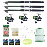 Set 3 lansete Ultra Carp 3.60m, 3 mulinete, pufuleti, 3 gute, ace, 3 forfati, bambine si juvelnic