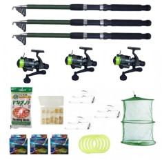 Set 3 lansete Ultra Carp 3m, 3 mulinete, pufuleti, 3 gute, ace, 3 forfati, bambine si juvelnic foto