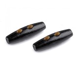 Cumpara ieftin Set 10 nasturi ovali din lemn, finisaj lacuit, 40 mm, Negru