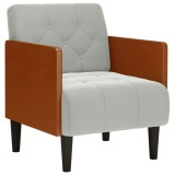 Cumpara ieftin Canapea scaun cu cotiere, gri deschis, 55 cm, catifea