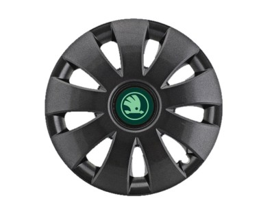 Set 4 Capace Roti Autohelix MSA&amp;reg; potrivite jantelor de 15 inch, pentru Skoda Verde model Aura Black foto