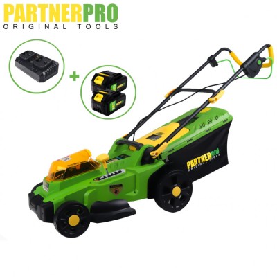 Masina de tuns gazon pe acumulator PARTNERPRO PP8A110-J , 2x20V 4Ah, 1 incarcator dublu, 3300 rpm , 35 L Innovative ReliableTools foto