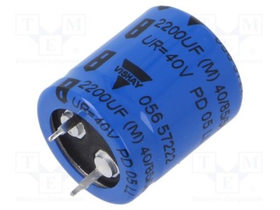 Condensator electrolitic VISHAY SNAP-IN 2,2mF 40V 22x25mm foto