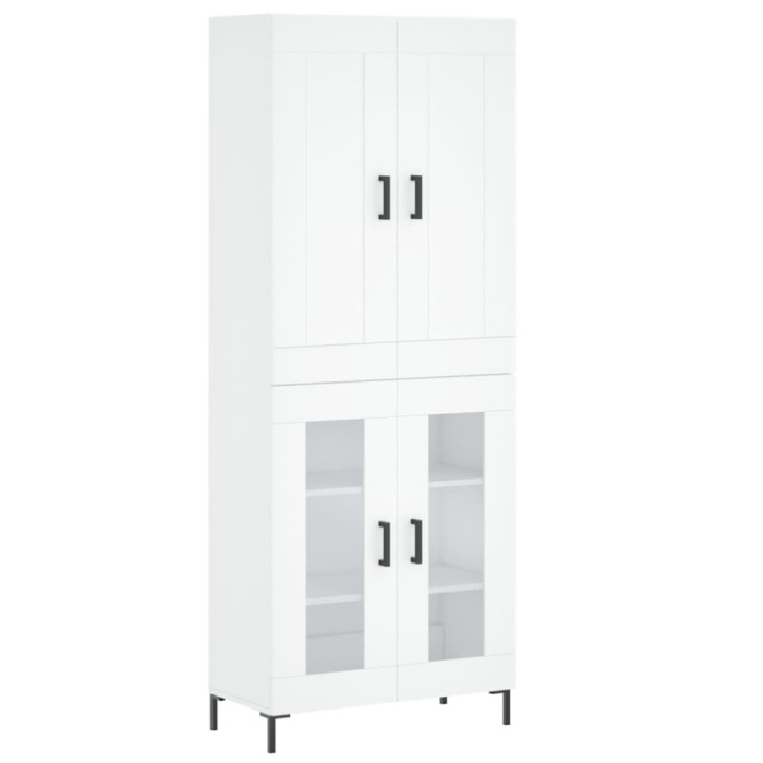 Dulap inalt, alb, 69,5x34x180 cm, lemn compozit