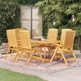 Set mobilier grădină, 7 piese, lemn masiv de tec