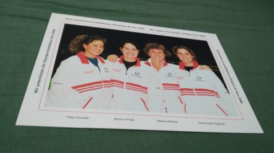 CARTE POSTA ECHIPA DE FED CUP A ELVETIEI IN FRUNTE CU MARTINA HINGIS NECIRCULATA foto
