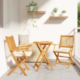 Scaun pliant 2 pcs Alb 49 x 57.5 x 92cm Lemn masiv de acacia