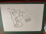Desen penita ,Tia Peltz , lucrare in penita, Portrete, Cerneala, Realism