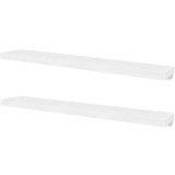 Cumpara ieftin Rafturi de perete suspendate 2 buc, depozitare carti/DVD, alb, MDF