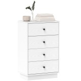 HOMCOM Comoda 4 sertare moderna, mobilier de depozitare pentru camera de zi, living, intrare, 47 x 29 x 75 cm, alb | Aosom Romania