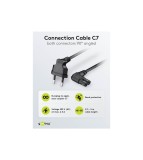 Cablu de conectare goobay Eurostecker &icirc;nclinată pe ambele părți, 3 m, negru