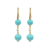 Cumpara ieftin Cercei Zena din turcoaz și perle