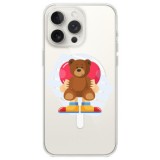 Husa personalizata apple iphone 14 pro, magsafe, teddy bear love