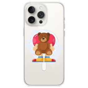Husa personalizata apple iphone 14 pro, magsafe, teddy bear love foto
