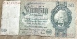 BNKSTR02DE Bancnotă Germania 50 Reichsmark 30 Martie 1933, Serie Roșie, Stare F (Bună, Margini &Icirc;ntregi, Fără Rupturi Majore)