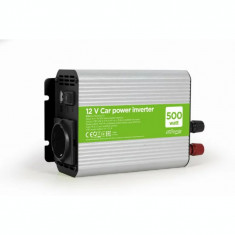 INVERTER GEMBIRD cu sinusoida simulata Inverter auto 500W Schuko x 1 USB 5V / 2.1A baterie 10-16V &amp;amp;quot;EG-PWC500-01&amp;amp;quot; (include TV 3 lei) foto