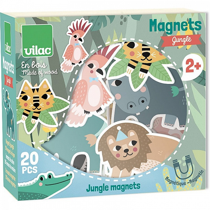 Magneti Jungla - Set cu 20 de piese din lemn