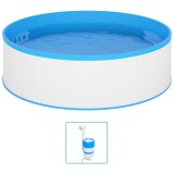 Cumpara ieftin Piscina cu valuri, skimmer suspendat cu pompa, alb, 350x90 cm