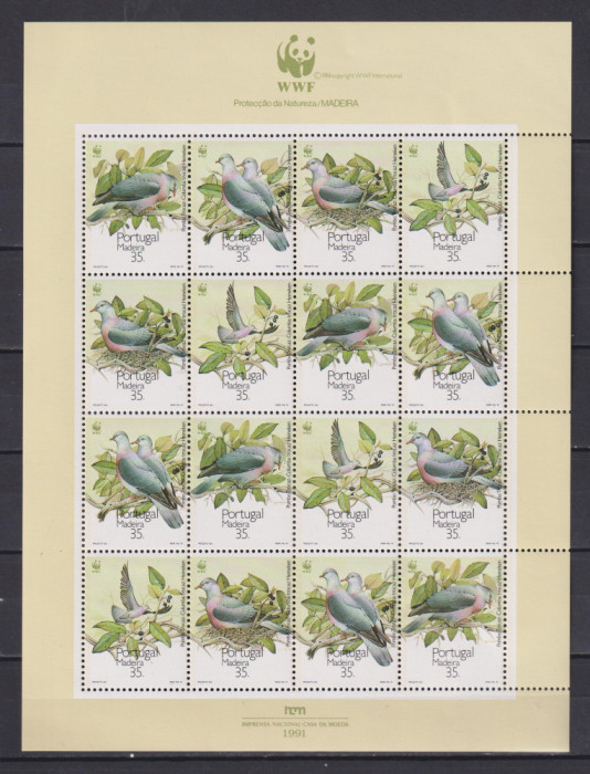 PORTUGALIA MADEIRA 1991 FAUNA MI. 143-146 MNH