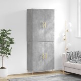 vidaXL Dulap &icirc;nalt, gri beton, 69,5x34x180, lemn compozit