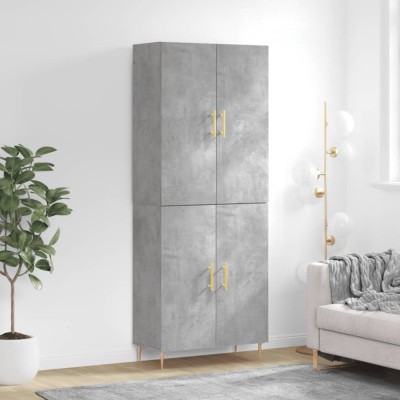 vidaXL Dulap &amp;icirc;nalt, gri beton, 69,5x34x180, lemn compozit foto