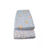 Cearceaf Imprimat cu Elastic Albastru 120X60 GreatGoods Plaything