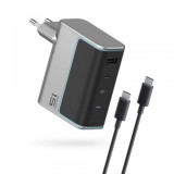 Incarcator Retea cu Cablu USB-C Cuktech, 140W, 5A, 1 x USB-A - 3 x USB-C, Gri CKAD1404UEUG