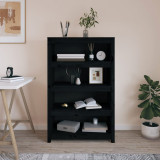 VidaXL Bibliotecă, negru, 80x35x126 cm, lemn masiv de pin 821688