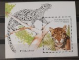 Benin 1996 tigru, leopard animale faună bloc nestampilat