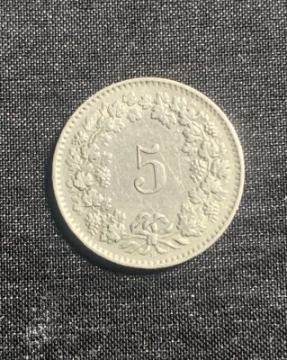 Moneda 5 rappen 1958 foto