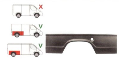 Segment reparatie aripa spate Mercedes 207-410 Din 1977-1995 Partea Dreapta, Spate, lungime 1845 , inaltime 507 mm, , model lung foto