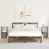 vidaXL Noptieră 2 pcs Stejar fumuriu 30,5 x 27 x 59,5 cm Lemn compozit 8000621