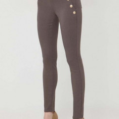 Morgan pantaloni femei, culoarea maro, mulata, high waist