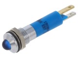 Lampă LED convexă albastră 12VDC 12VAC &Oslash;8mm IP67