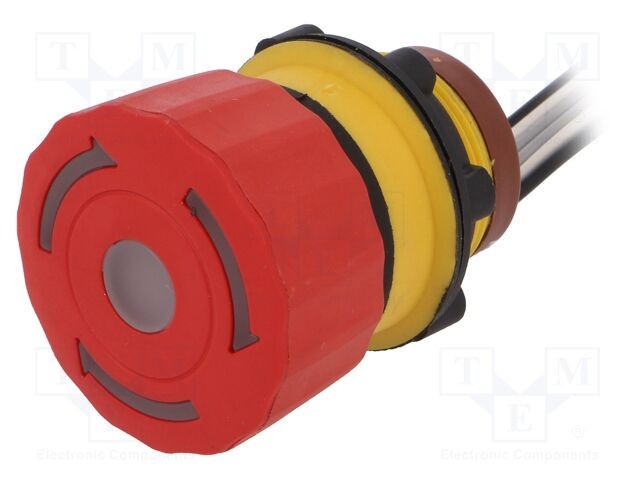 Comutator de siguranţă 22mm ONPOW Poz.i 2 NC x2 roşie LED 24V