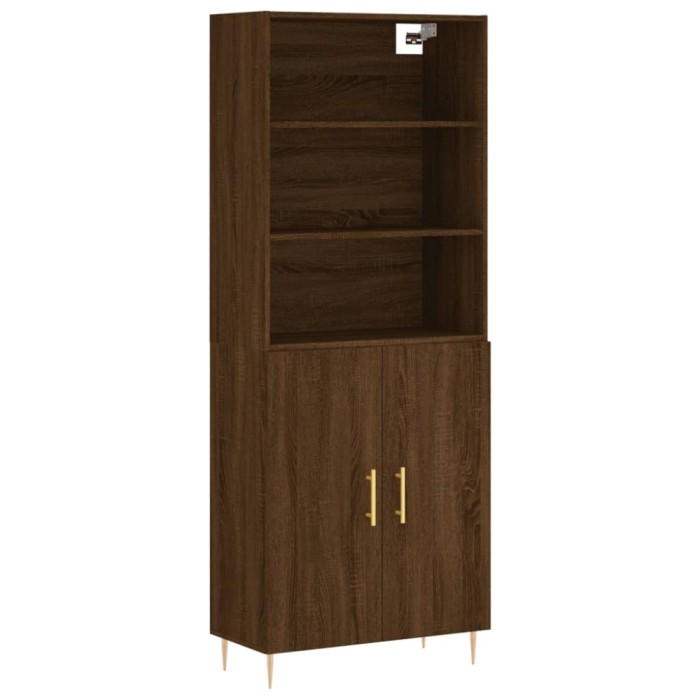 Dulap inalt, stejar maro, 69,5x34x180 cm, lemn compozit