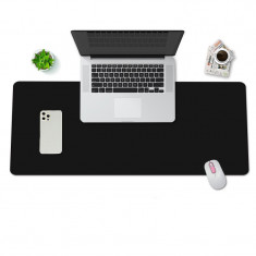 MousePad mare XXL, din Piele PU pentru protectie birou, VisionHub&amp;reg;, Suprafata moale, Impermeabil, Baza Anti-Alunecare, 120x60cm, Negru foto