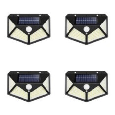 Pachet 4 Lampi cu LED incarcare solara si senzor de miscare cu 100 LEDURI