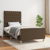 VidaXL Cadru de pat fără saltea, maro &icirc;nchis, 100x200 cm, textil