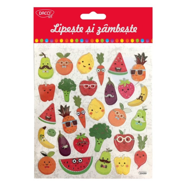 Fructe și Legume Lipește și z&acirc;mbește - Abtibild Daco