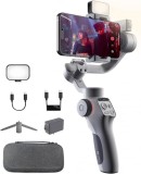 Cumpara ieftin Stabilizator gimbal pe 3 axe FunSnap Capture 5 Gri, Rotatie 360 , AI face tracking, Fill light, Display LCD, Control prin gesturi