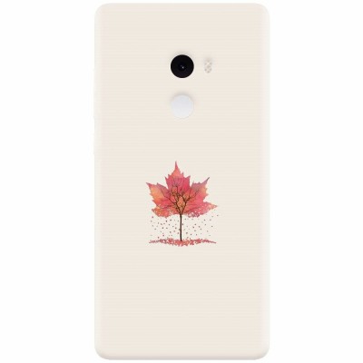 Husa silicon pentru Xiaomi Mi Mix 2, Autumn Tree Leaf Shape Illustration foto