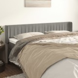 Gossi tablie de pat cu aripioare gri deschis 183x16x78/88 cm catifea