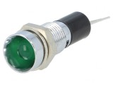 Lampă LED Verde 12VDC &Oslash;8mm pentru PCB