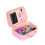 Trusa cosmetica pentru copii cu oglinda, lampa UV LED si accesorii