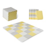 Saltea de joaca Kinderkraft LUNO, 150x180 cm, Spuma, Galben, Antiderapanta, Geanta Inclusa, 10+ luni
