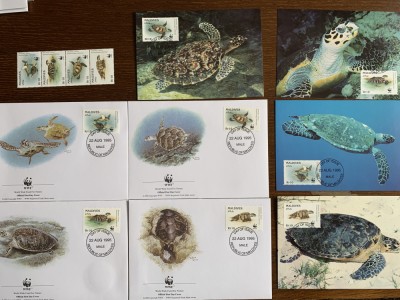 maldive - testoase - FDC cu medalie, fauna wwf foto