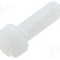 Surub M6, poliamida, lungime 20mm, cap rotund, pas filet 1, DREMEC - 8G201M6X20