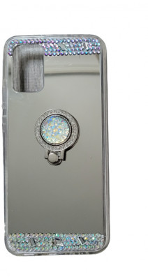 Husa silicon oglinda , inel si pietricele Samsung Galaxy A02s , Argintiu foto